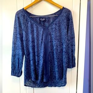Boho blue top from Lucky Brand
